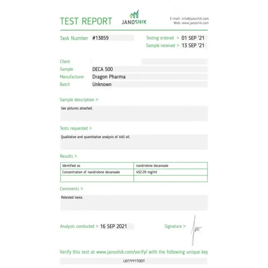 Deca 500 Dragon Pharma Lab Test