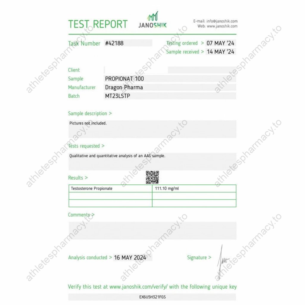 propionat 100 lab test